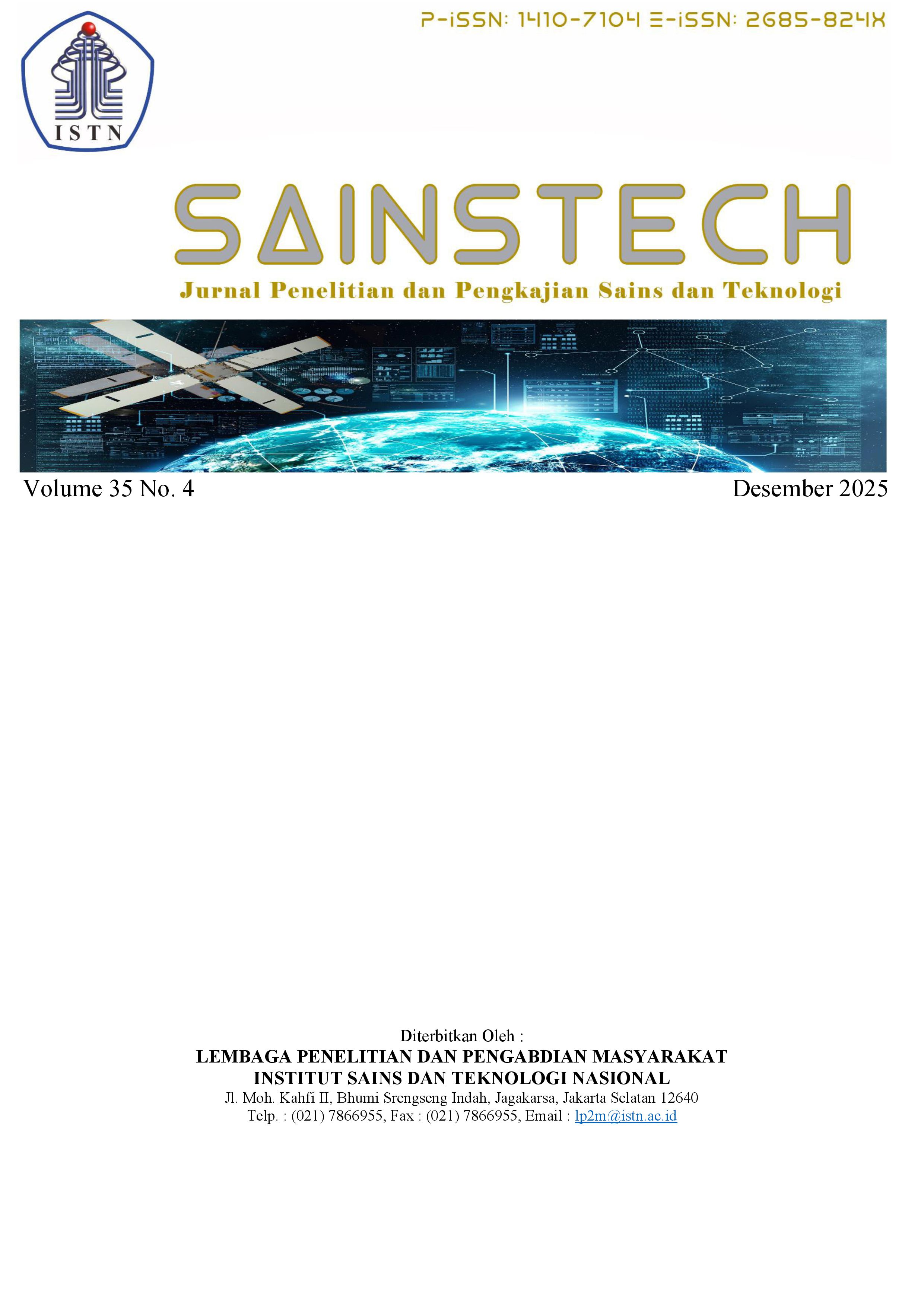 					View Vol. 35 No. 4 (2025): Sainstech : Jurnal Penelitian dan Pengkajian Sains dan Teknologi
				